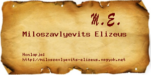 Miloszavlyevits Elizeus névjegykártya